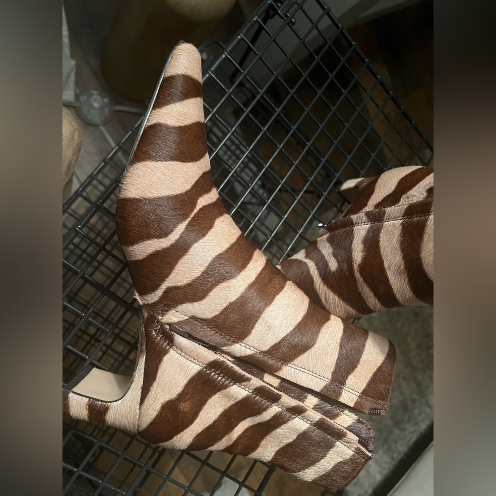 Animal print booties